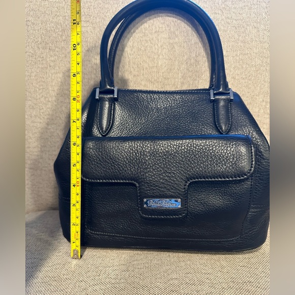 Brooks Brothers Black Genuine Leather Satchel Style Purse Shoulder Bag - Picture 11 of 14